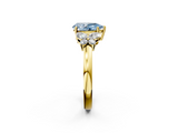 Yellow gold Fancy Blue Pear  Cut Solitaire Floral Diamond Ring with Four-Prong Setting_39