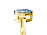 Yellow gold Fancy Blue Pear  Cut Solitaire Ring with Four-Prong Setting and Classic Band_67