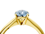Yellow gold Fancy Blue Pear  Cut Solitaire Ring with Four-Prong Setting on a Classic Band_74