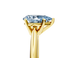 Yellow gold Fancy Blue Pear  Cut Solitaire Ring with Four-Prong Setting on a Classic Band_75