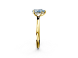 Yellow gold Fancy Blue Pear  Cut Solitaire Ring with Thin Band and Four-Prong Setting_18