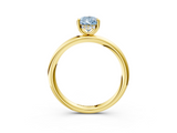 Yellow gold Fancy Blue Pear  Cut Solitaire Ring with Thin Band and Four-Prong Setting_19