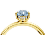 Yellow gold Fancy Blue Pear  Cut Solitaire Ring with Thin Band and Four-Prong Setting_20