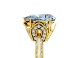 Yellow gold Fancy Blue Pear Cut Solitaire Split Shank Pave Diamond Engagement Ring with Four-Prong Setting_5
