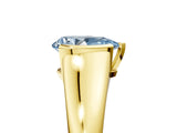 Yellow gold Fancy Blue Pear Cut Solitaire Tension Set Diamond Ring with Split Shank Band_5
