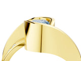 Yellow gold Fancy Blue Pear Cut Solitaire Tension-Set Diamond Split Shank Ring_4