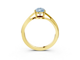 Yellow gold Fancy Blue Pear  Cut Solitaire Twist Band Ring with Four-Prong Setting_23