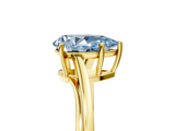 Yellow gold Fancy Blue Pear  Cut Solitaire Twist Band Ring with Four-Prong Setting_25