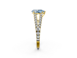 Yellow gold Fancy Blue Pear  Cut Split Shank Pave Diamond Engagement Ring with Four-Prong Setting_79