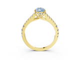 Yellow gold Fancy Blue Pear  Cut Split Shank Pave Diamond Engagement Ring with Four-Prong Setting_80