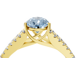 Yellow gold Fancy Blue Pear  Cut Split Shank Pave Diamond Engagement Ring with Four-Prong Setting_81