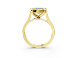 Yellow gold Fancy Blue Pear  Diamond Cluster Halo Solitaire with Four-Prong Setting_81