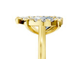 Yellow gold Fancy Blue Pear  Diamond Cluster Halo Solitaire with Four-Prong Setting_83