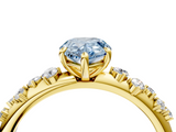 Yellow gold Fancy Blue Pear  Diamond Cluster Prong-Set Solitaire Ring_45