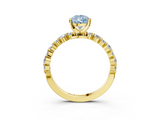 Yellow gold Fancy Blue Pear  Diamond Prong Set Engagement Ring with Pave Band_207