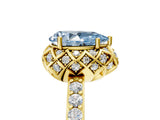 Yellow gold Fancy Blue Pear  Diamond Solitaire Ring with Shared Prong Pavé Band_70
