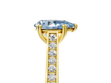 Yellow gold Fancy Blue Pear  Diamond Solitaire with Pave Band and Six-Prong Setting_25