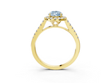 Yellow gold Fancy Blue Pear  Halo Pavé Diamond Engagement Ring with Four-Prong Setting_6
