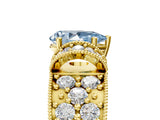 Yellow gold Fancy Blue Pear  Halo Pave Diamond Engagement Ring with Milgrain Detailing_54
