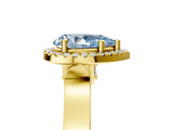Yellow gold Fancy Blue Pear  Halo Pave Split Shank Prong Setting Ring_31