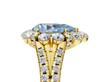 Yellow gold Fancy Blue Pear  Halo Split Shank Diamond Engagement Ring with Pave Band and Four-Prong Setting_59