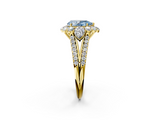 Yellow gold Fancy Blue Pear  Halo Split Shank Diamond Engagement Ring with Prong Setting_22