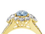 Yellow gold Fancy Blue Pear  Halo Split Shank Diamond Engagement Ring with Prong Setting_24