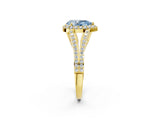 Yellow gold Fancy Blue Pear  Halo Split Shank Pave Diamond Ring with Four-Prong Setting_51