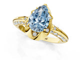 Yellow gold Fancy Blue Pear  Halo Split Shank Pave Diamond Ring with Petal Prong Setting_20