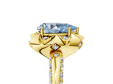 Yellow gold Fancy Blue Pear  Halo Split Shank Pave Diamond Ring with Petal Prong Setting_24