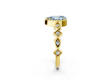 Yellow gold Fancy Blue Pear  Milgrain Marquise Diamond Twist Band Ring_64