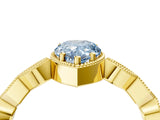 Yellow gold Fancy Blue Pear  Milgrain Marquise Diamond Twist Band Ring_66