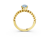 Yellow gold Fancy Blue Pear  Solitaire Bezel Accent Diamond Engagement Ring with Beaded Band and Four-Prong Setting_27