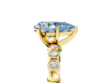 Yellow gold Fancy Blue Pear  Solitaire Bezel Accent Diamond Engagement Ring with Beaded Band and Four-Prong Setting_29