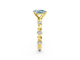 Yellow gold Fancy Blue Pear  Solitaire Bezel-Set Diamond Ring with Beaded Band and Four-Prong Setting_34