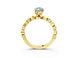 Yellow gold Fancy Blue Pear  Solitaire Bezel-Set Diamond Ring with Beaded Band and Four-Prong Setting_35