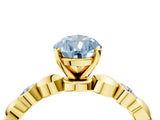 Yellow gold Fancy Blue Pear  Solitaire Bezel-Set Diamond Ring with Beaded Band and Four-Prong Setting_36