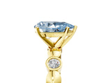 Yellow gold Fancy Blue Pear  Solitaire Bezel-Set Diamond Ring with Beaded Band and Four-Prong Setting_37