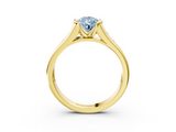 Yellow gold Fancy Blue Pear  Solitaire Bezel-Set Diamond Ring with Channel-Set Band_40
