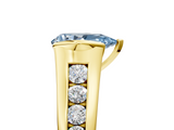 Yellow gold Fancy Blue Pear  Solitaire Bezel-Set Diamond Ring with Channel-Set Band_42