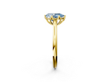 Yellow gold Fancy Blue Pear  Solitaire Cathedral Diamond Ring with Six-Prong Setting_19