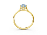 Yellow gold Fancy Blue Pear  Solitaire Cathedral Diamond Ring with Six-Prong Setting_20