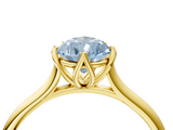 Yellow gold Fancy Blue Pear  Solitaire Cathedral Diamond Ring with Six-Prong Setting_21