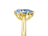 Yellow gold Fancy Blue Pear  Solitaire Cathedral Diamond Ring with Six-Prong Setting_22