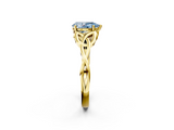 Yellow gold Fancy Blue Pear  Solitaire Celtic Knot Engagement Ring with Four-Prong Setting_58