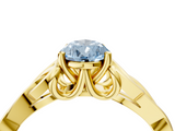 Yellow gold Fancy Blue Pear  Solitaire Celtic Knot Engagement Ring with Four-Prong Setting_60
