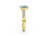 Yellow gold Fancy Blue Pear  Solitaire Channel-Set Diamond Engagement Ring with Four-Prong Setting_30
