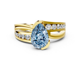 Yellow gold Fancy Blue Pear  Solitaire Channel-Set Split Shank Ring with Tension Prong Setting_3