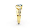 Yellow gold Fancy Blue Pear  Solitaire Channel-Set Split Shank Ring with Tension Prong Setting_5
