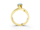 Yellow gold Fancy Blue Pear  Solitaire Channel-Set Split Shank Ring with Tension Prong Setting_6